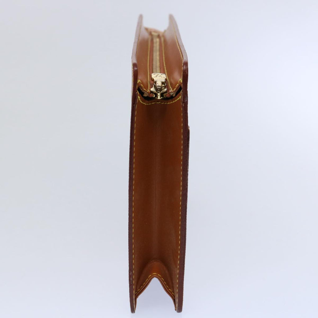 LOUIS VUITTON Epi Pochette Homme Clutch Bag Brown Zipang gold M52528 th4383