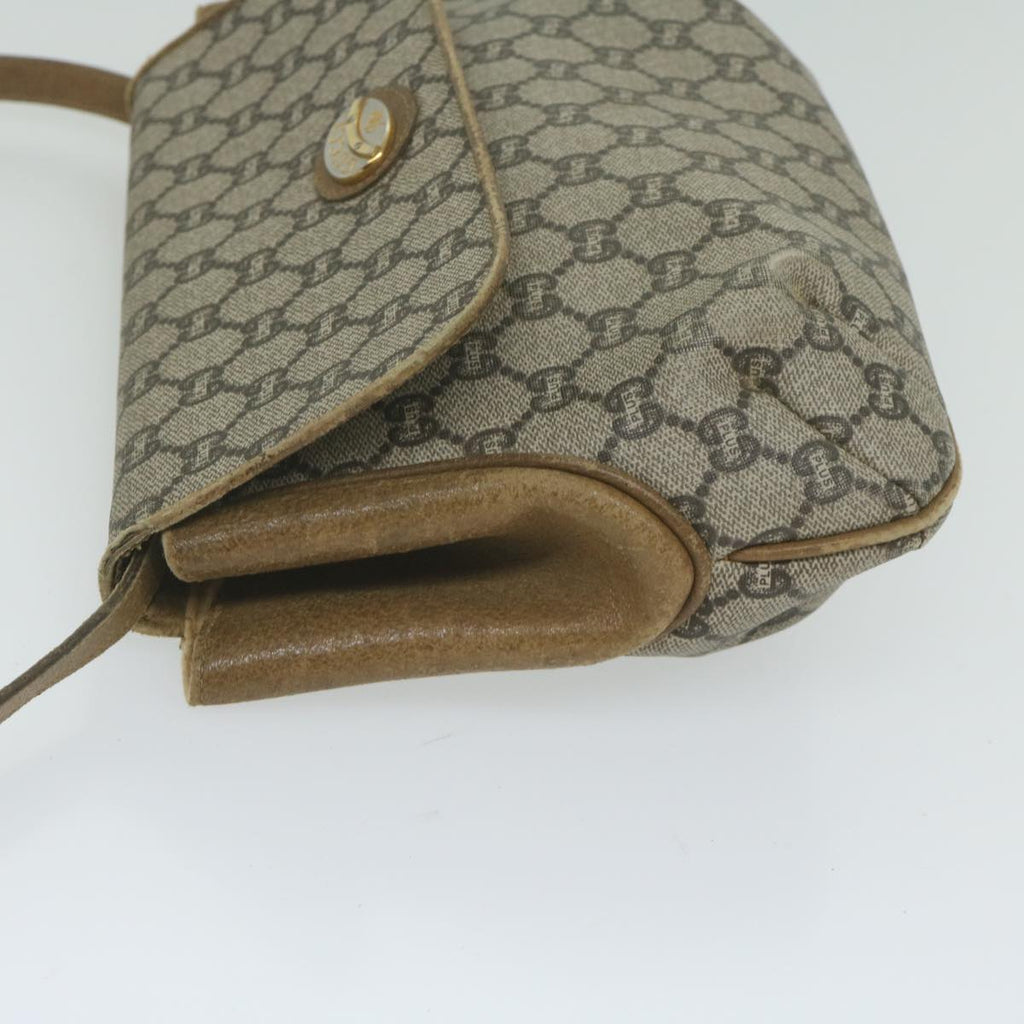 GUCCI GG Plus Supreme Shoulder Bag PVC Leather Beige th4389