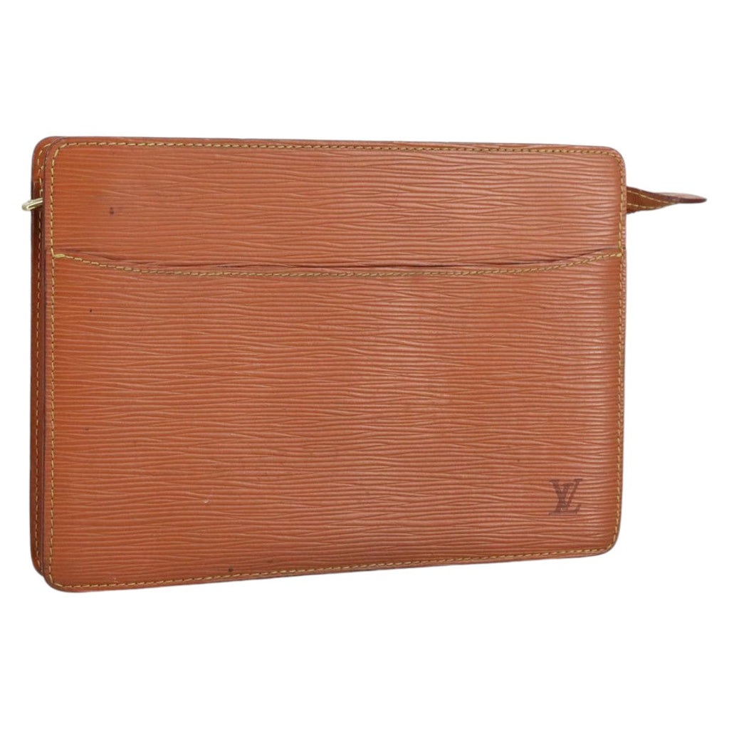 LOUIS VUITTON Epi Pochette Homme Bag Brown Zipangu Gold M52528 LV th5481