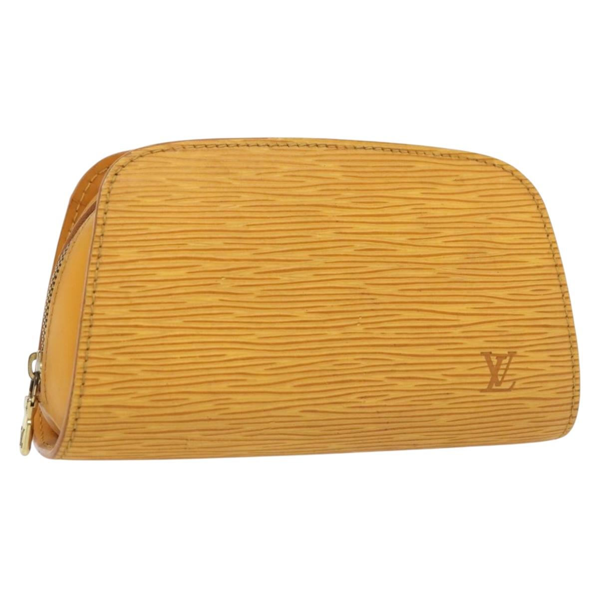 LOUIS VUITTON Epi Dauphine PM Pouch Yellow M48449 LV th6299