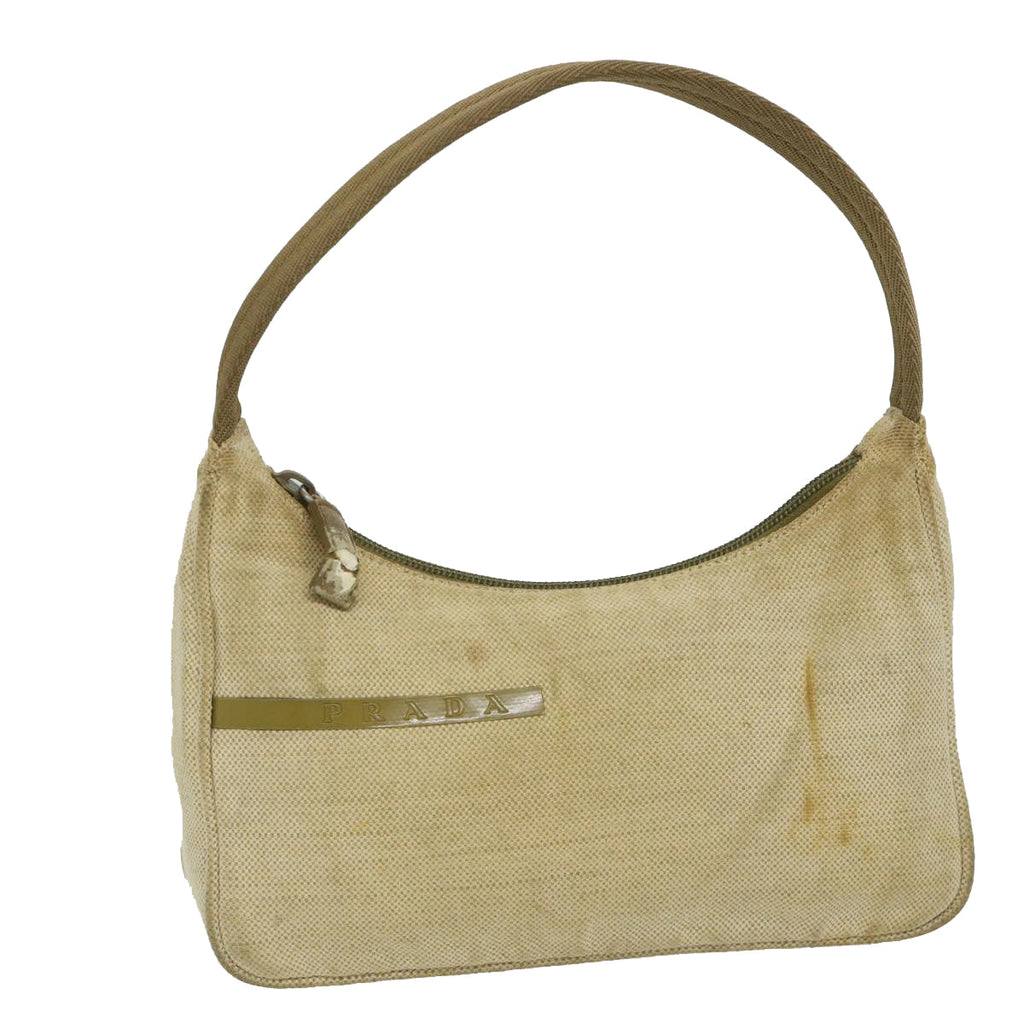 PRADA Sports Hand Bag Canvas Beige Khaki as096