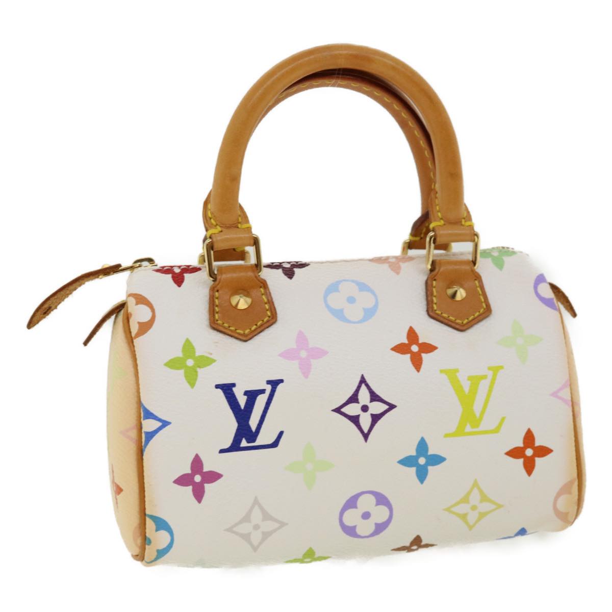 LOUIS VUITTON Monogram Multicolor Mini Speedy Hand Bag White M92645 am1710g