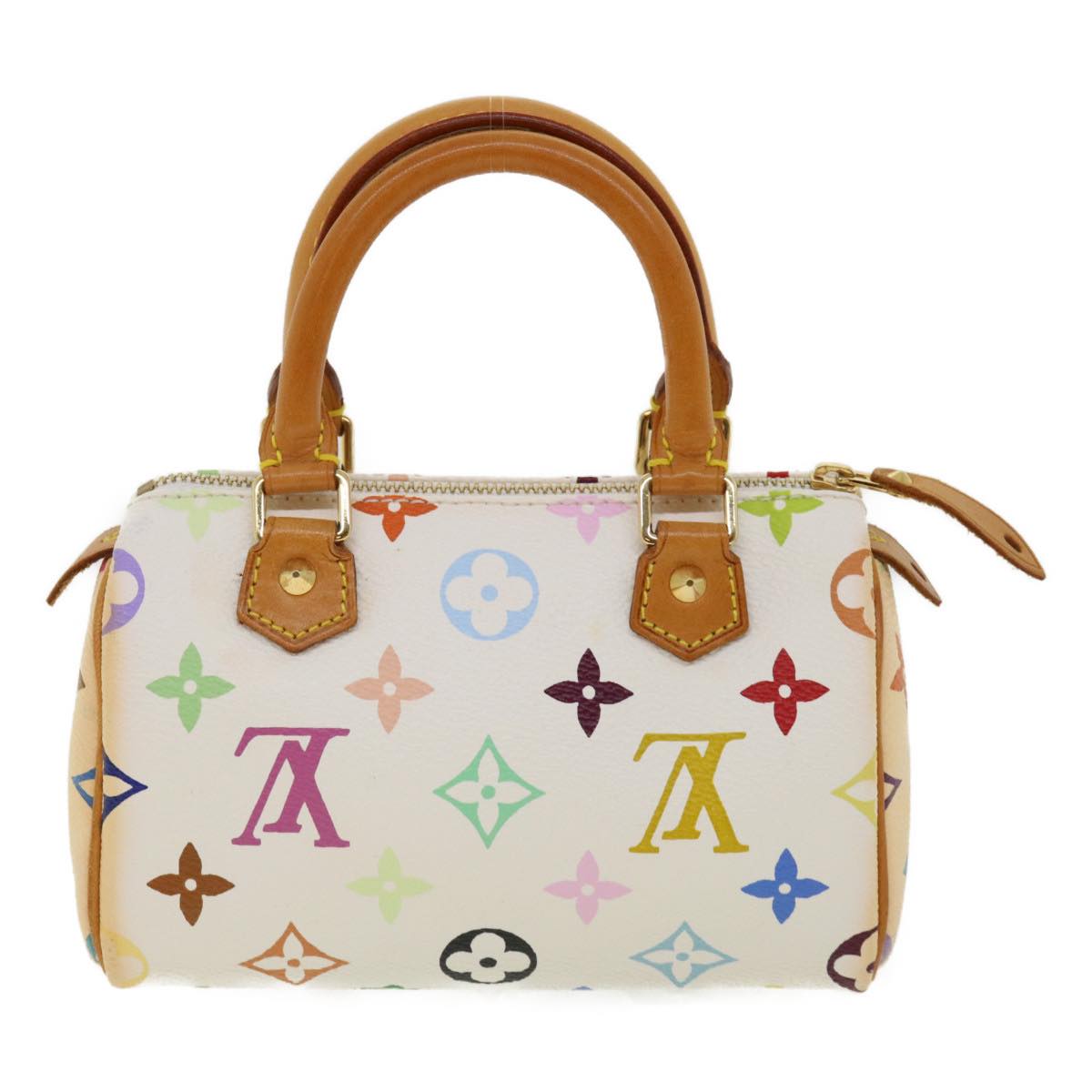 LOUIS VUITTON Monogram Multicolor Mini Speedy Hand Bag White M92645 am1710g