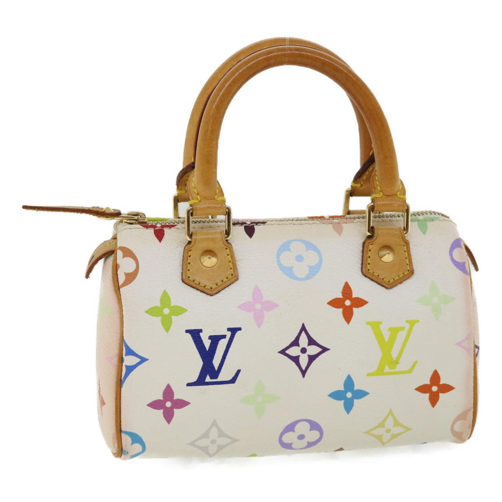 LOUIS VUITTON Monogram Multicolor Mini Speedy Hand Bag White M92645 am224g