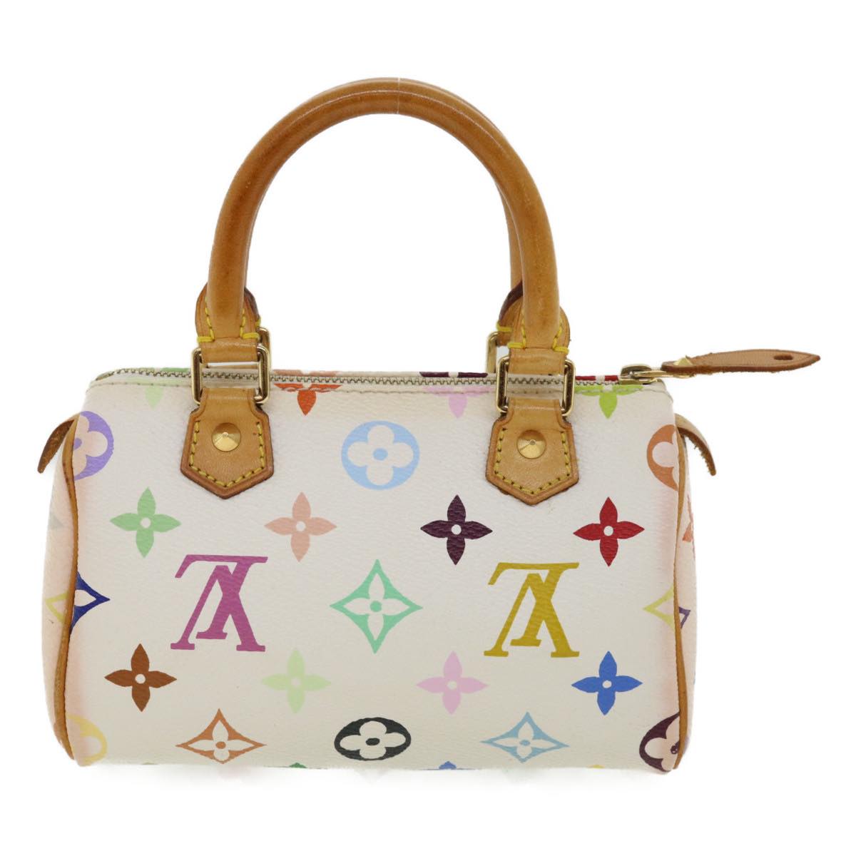 LOUIS VUITTON Monogram Multicolor Mini Speedy Hand Bag White M92645 am224g