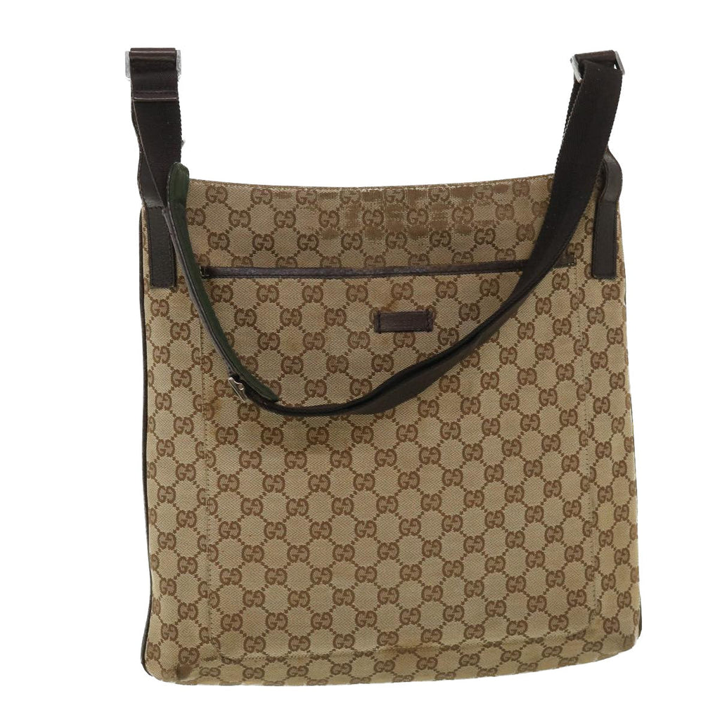 GUCCI GG Canvas Shoulder Bag Beige Brown 122791 ti1206