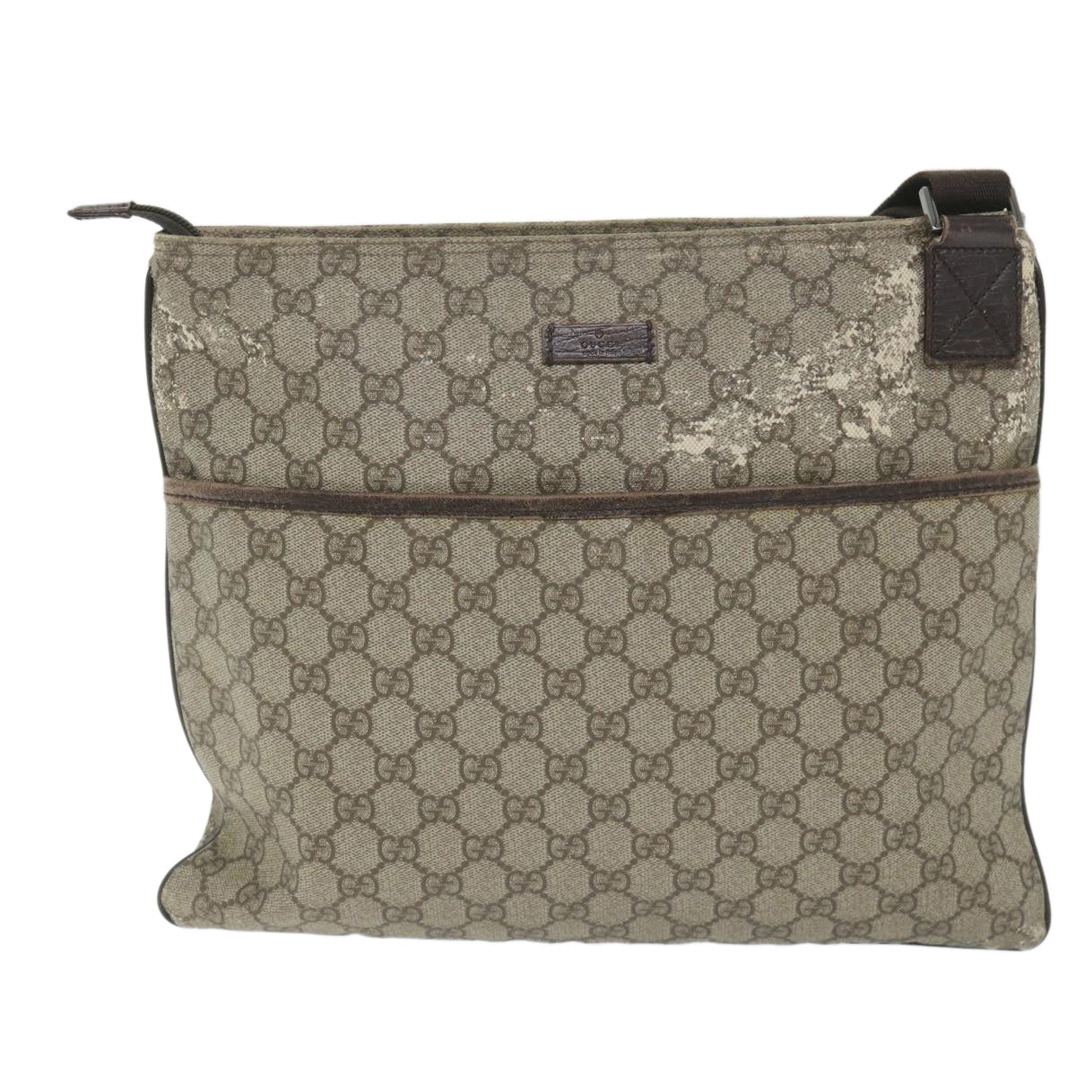 GUCCI GG Canvas Shoulder Bag Coated Canvas Beige 141198 ti1265