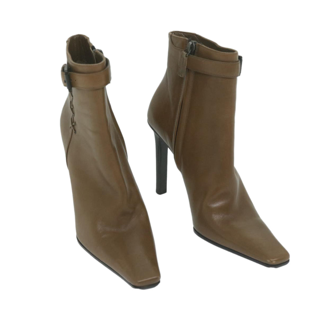 GUCCI High heels Leather 34 1/2 C Brown ti1446