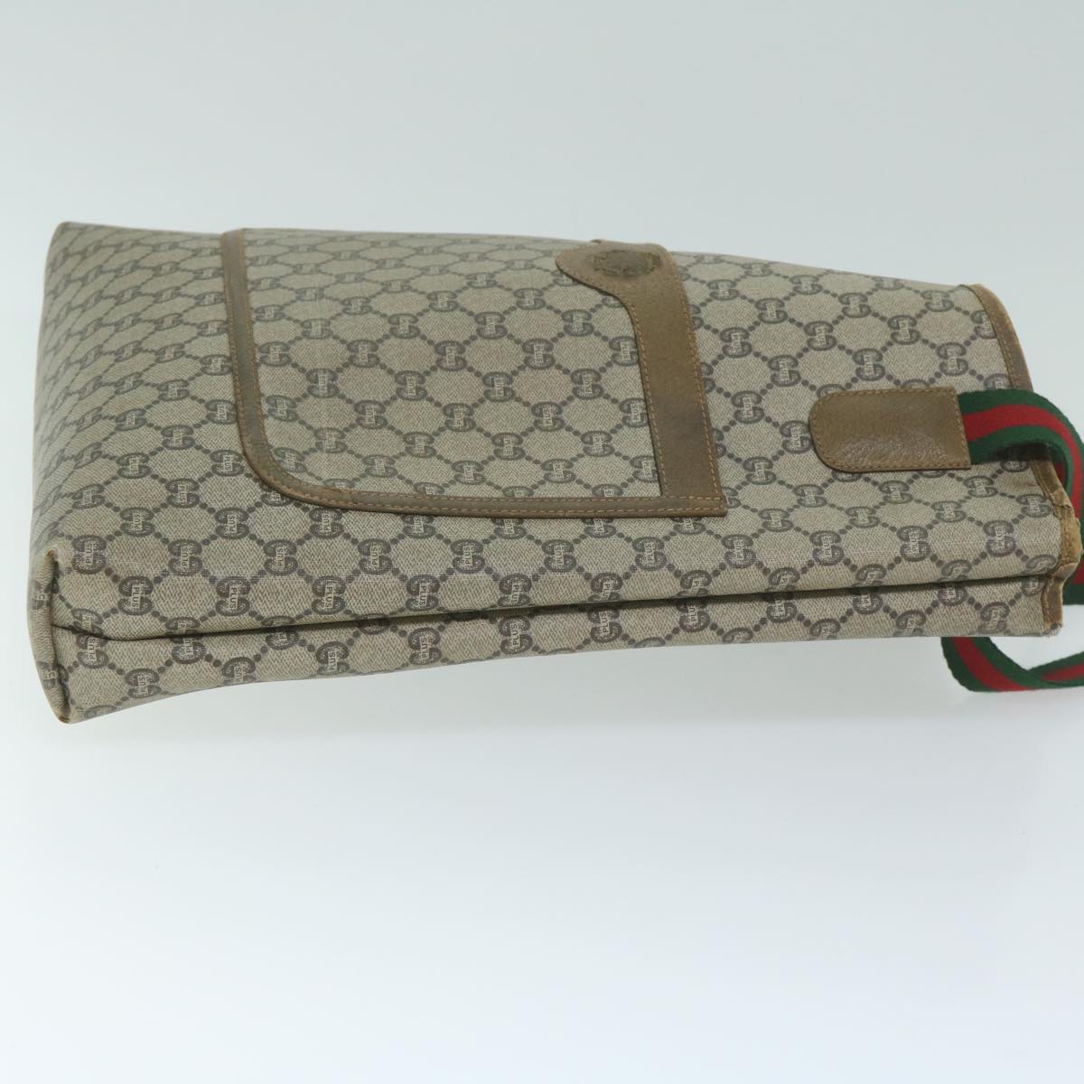 GUCCI GG Plus Supreme Web Sherry Line Tote Bag Beige Red Green ti1464
