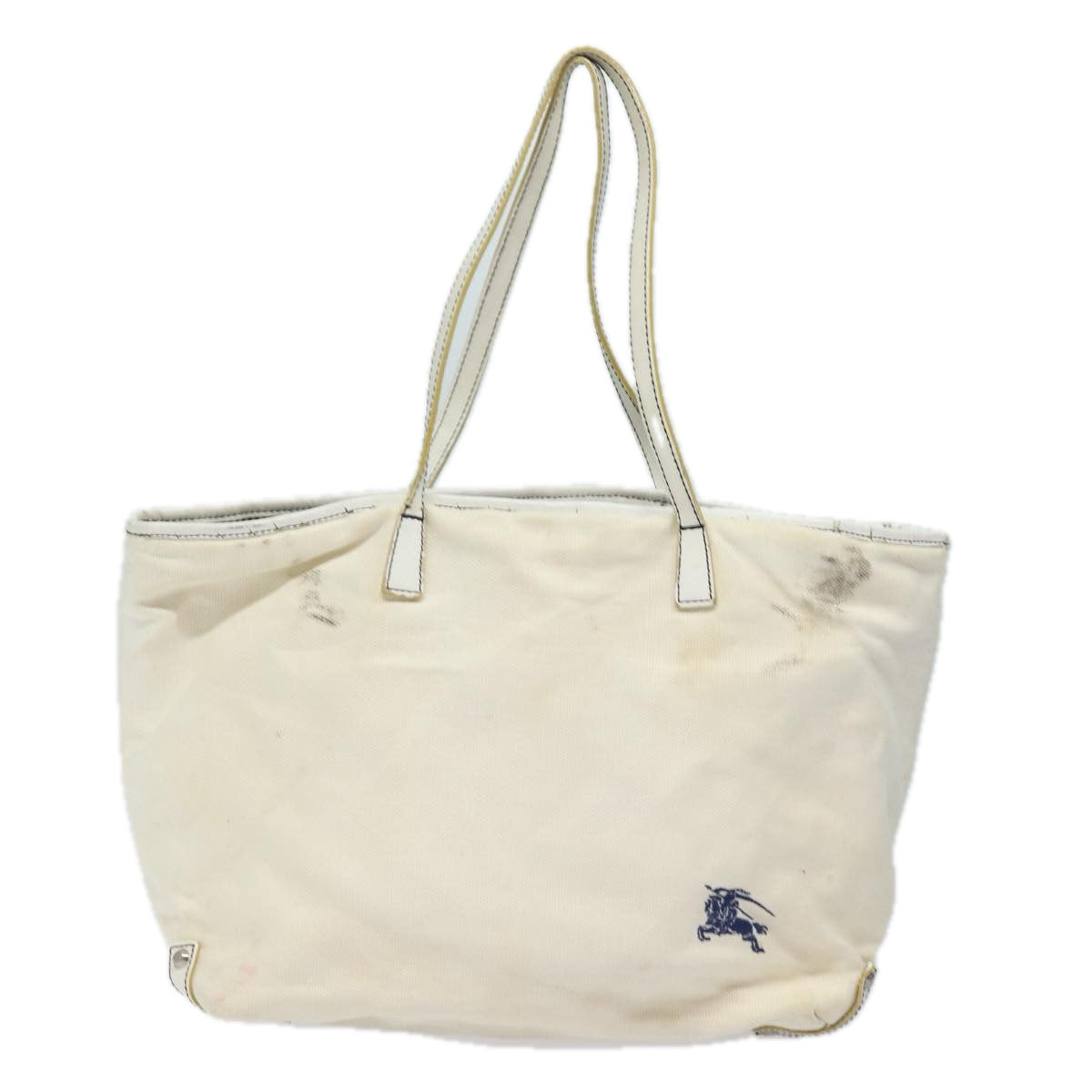 BURBERRY Blue Label Tote Bag Canvas 2Set White Black ti1750