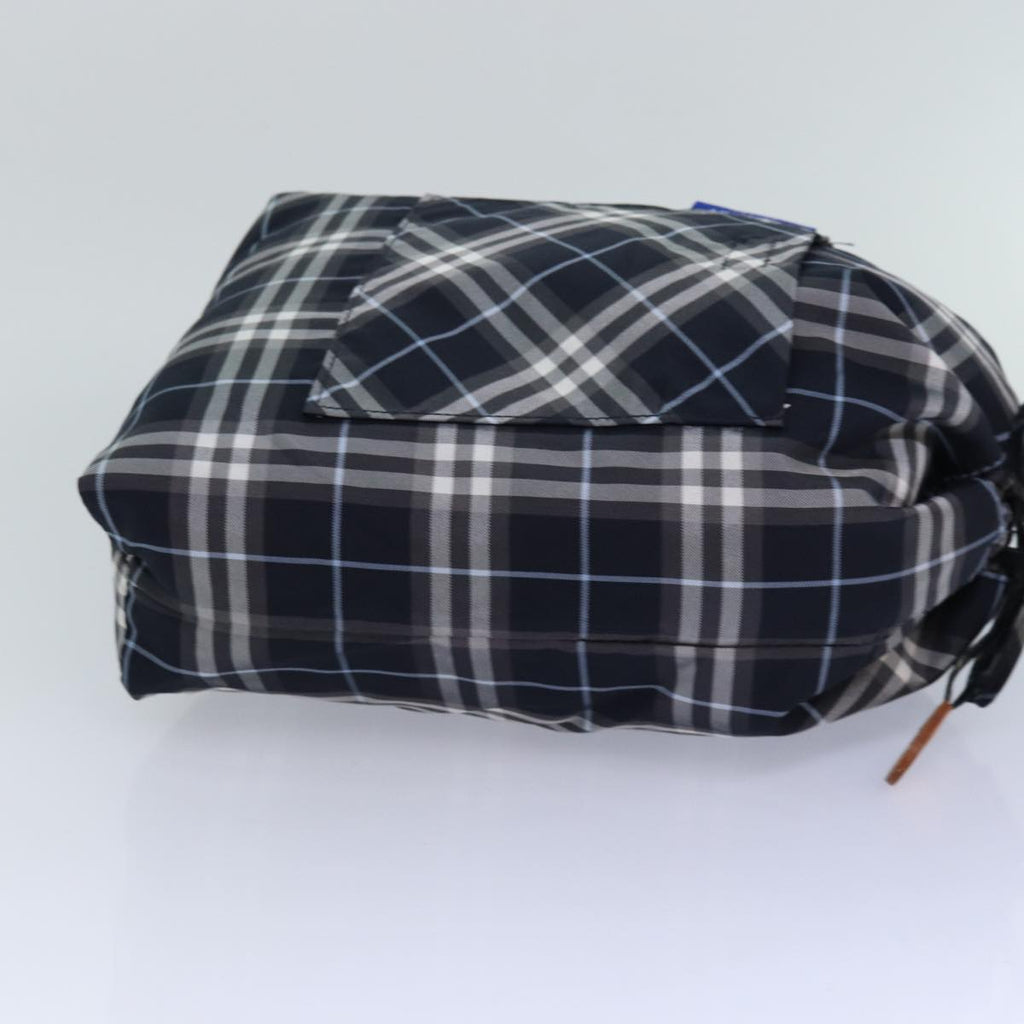 BURBERRY Nova Check Blue Label Drawstring Bag Pouch Nylon Navy ti1925