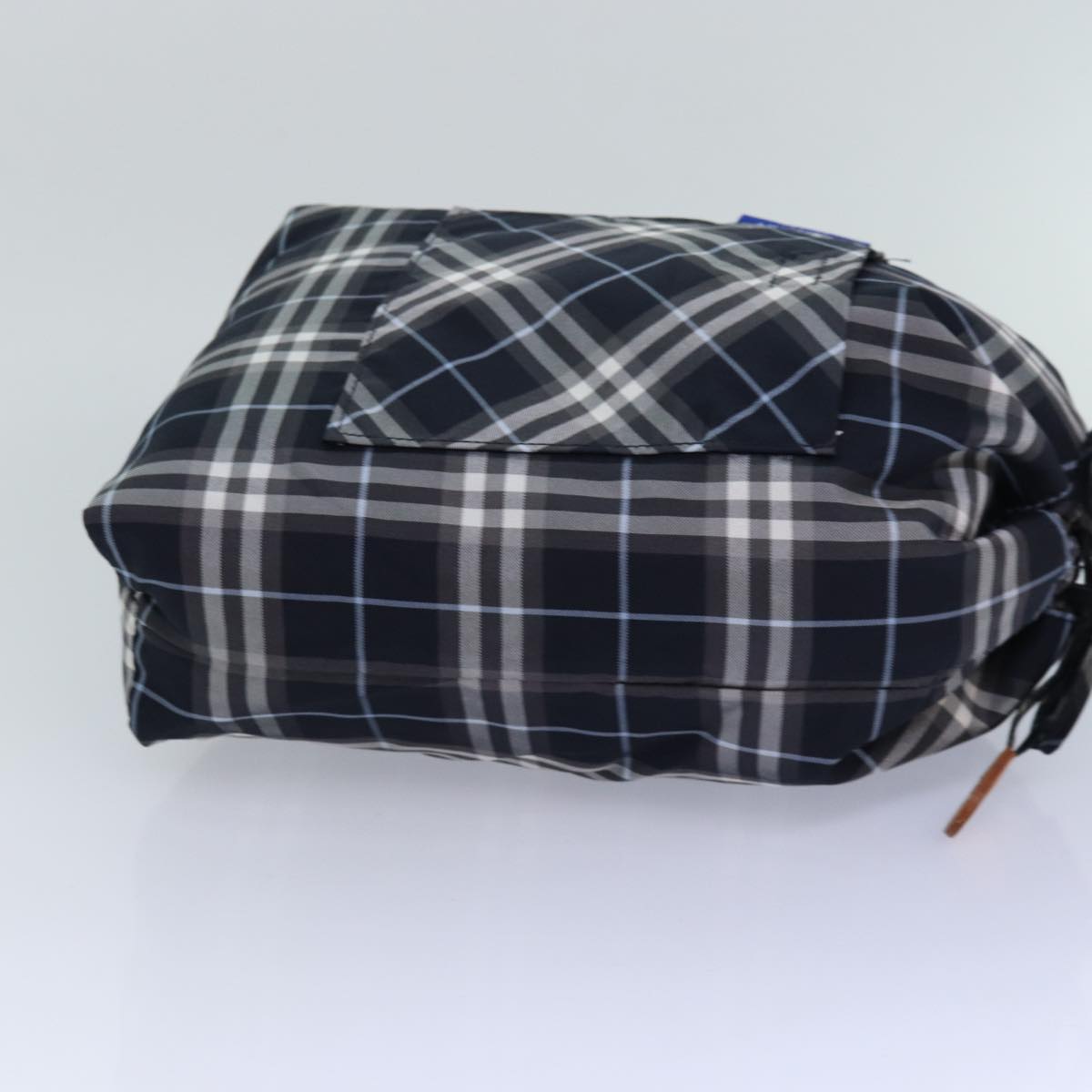 BURBERRY Nova Check Blue Label Drawstring Bag Pouch Nylon Navy ti1925