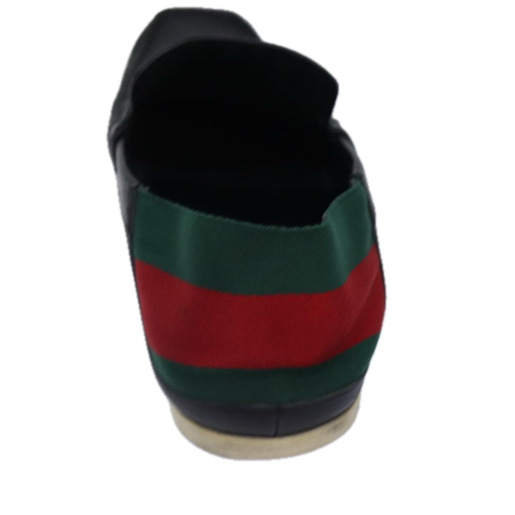 GUCCI Web Sherry Line slipper shoes Leather 41.5EJ Black ti1971