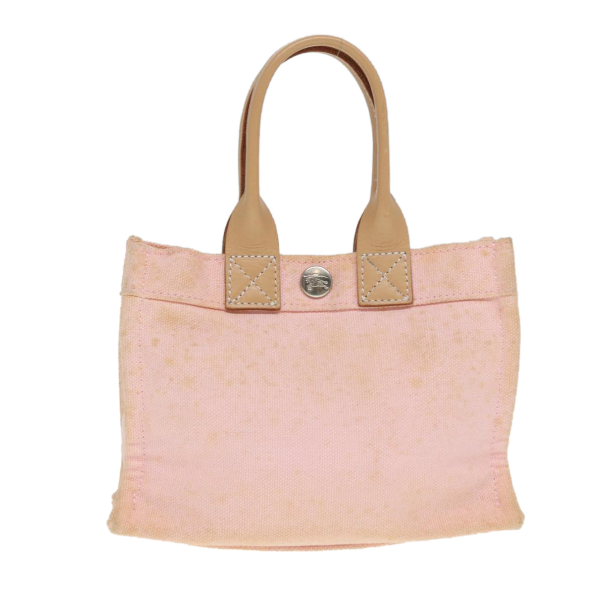 BURBERRY Blue Label Hand Bag Canvas Pink Beige ti1990