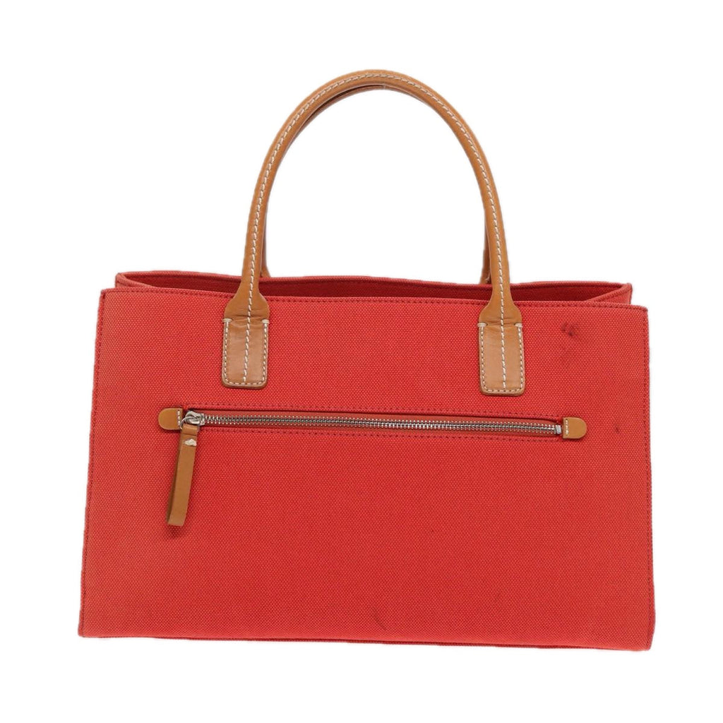 BURBERRY Blue Label Hand Bag Canvas Leather Orange Brown ti2027