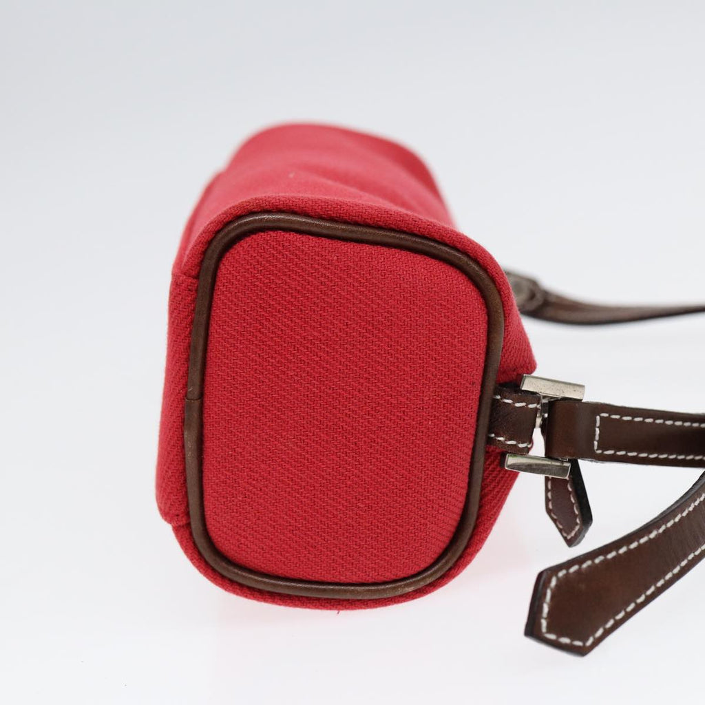 BURBERRY Blue Label Shoulder Bag Canvas Red Brown Silver ti2048