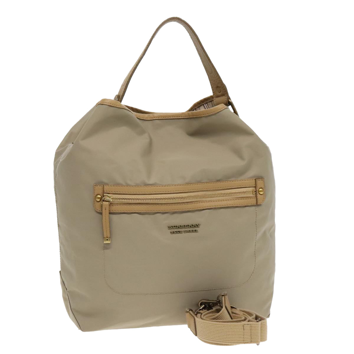 BURBERRY Blue Label Shoulder Bag Nylon 2way Beige ti2073