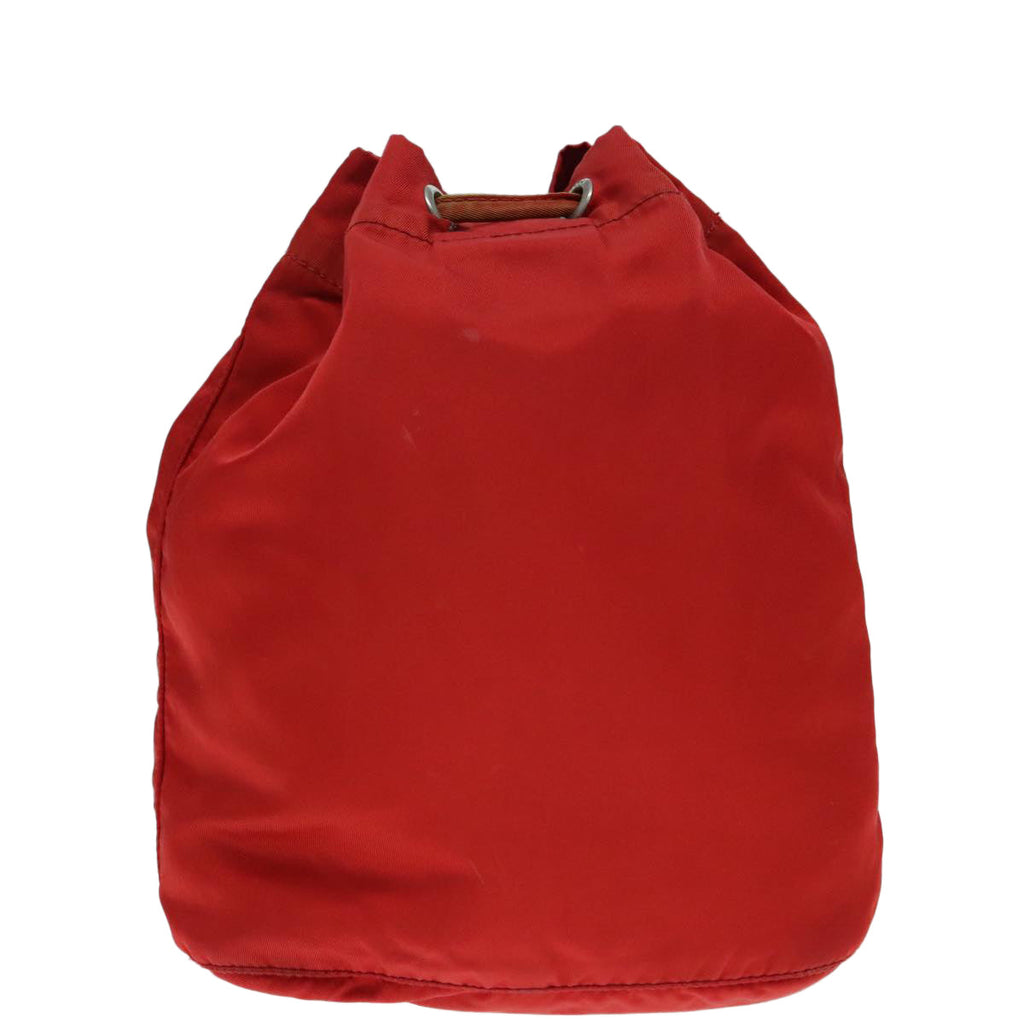 PRADA Pouch Nylon Red Silver ti2074