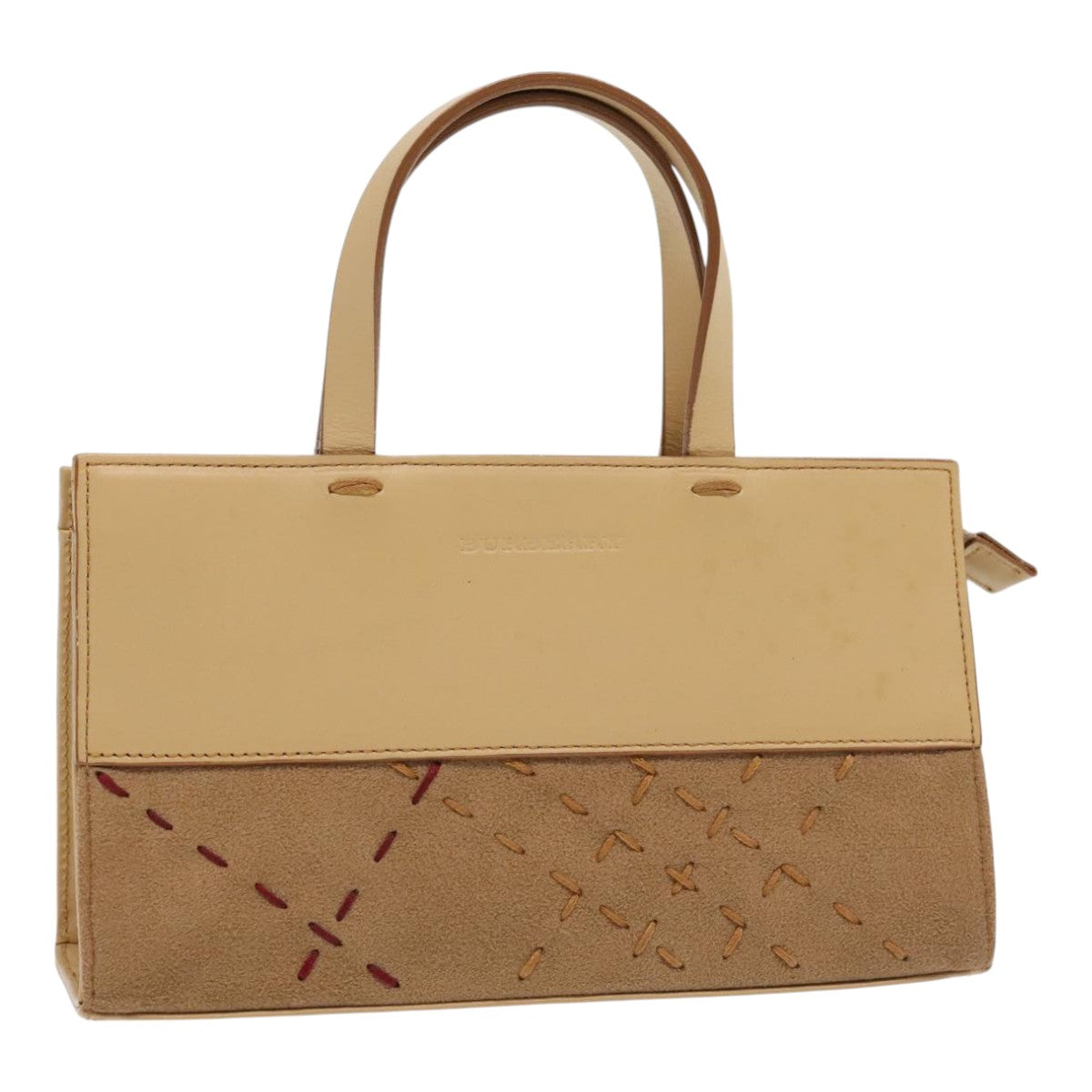 BURBERRY Hand Bag Leather Beige ti2096