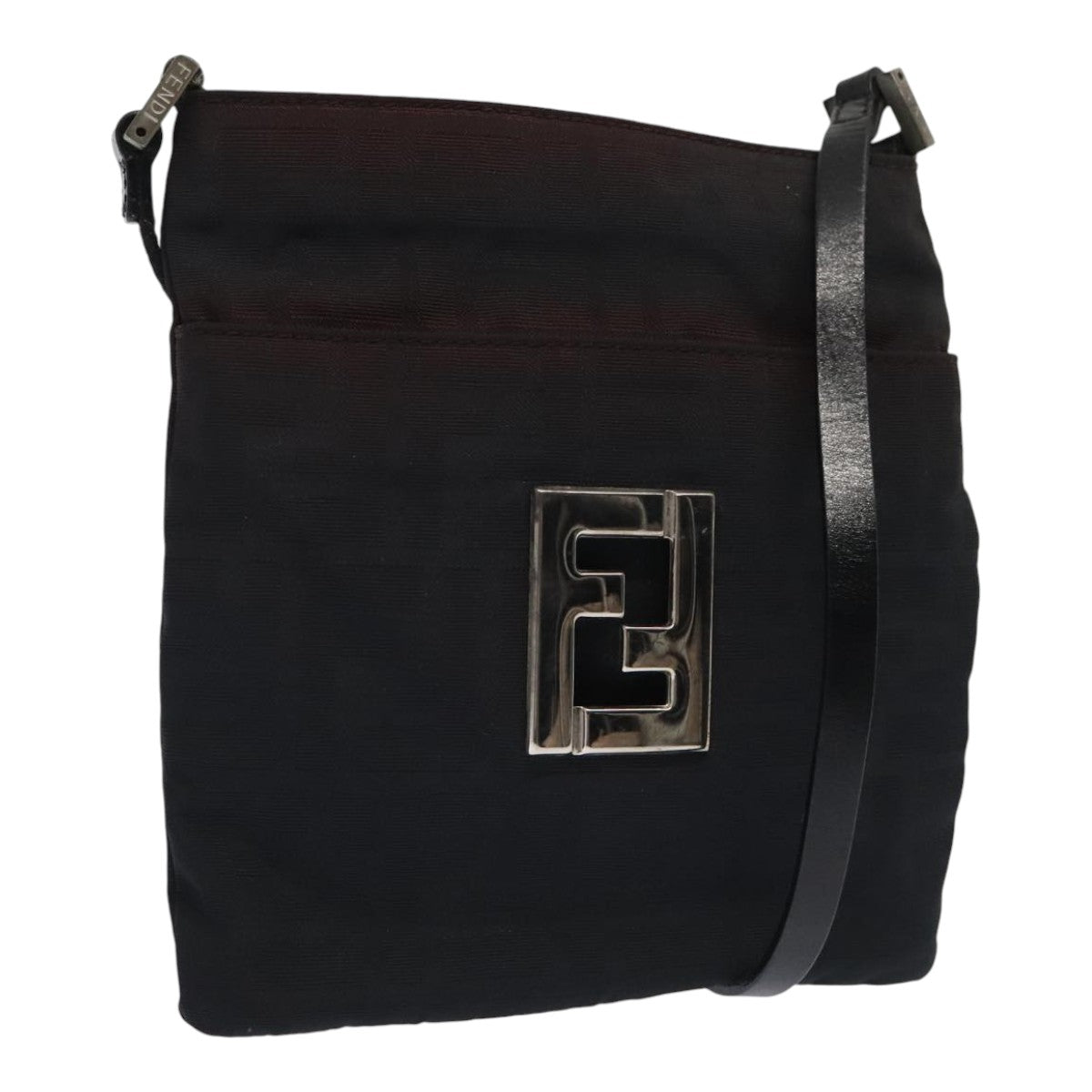 FENDI Zucca Canvas Shoulder Bag Nylon Black ti2102