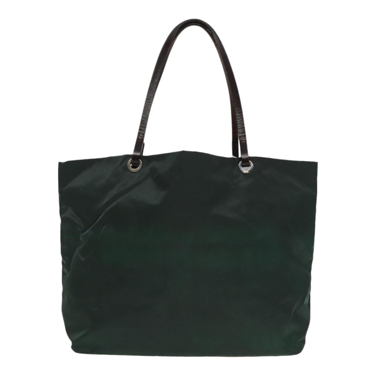 FENDI Hand Bag Nylon Khaki Brown Silver ti2137