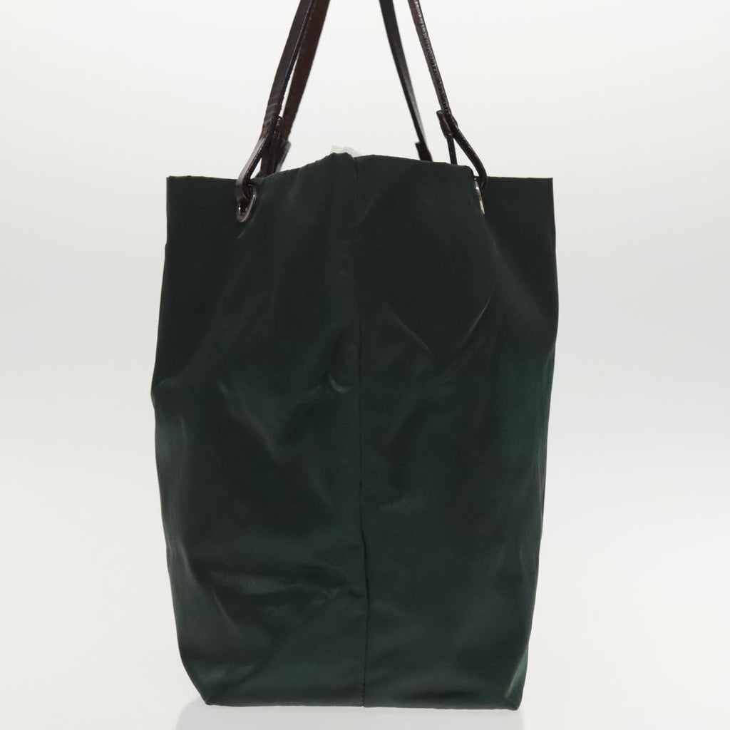 FENDI Hand Bag Nylon Khaki Brown Silver ti2137