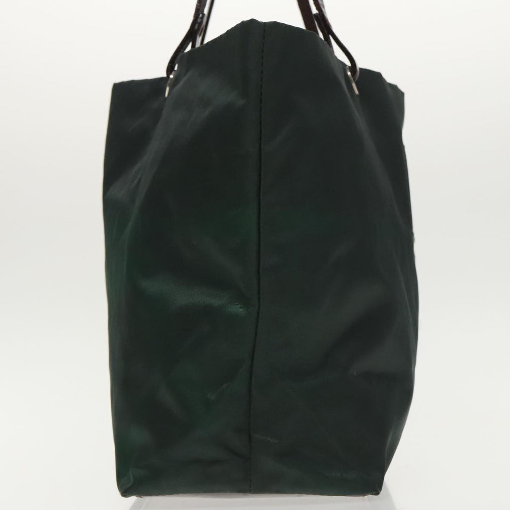 FENDI Hand Bag Nylon Khaki Brown Silver ti2137