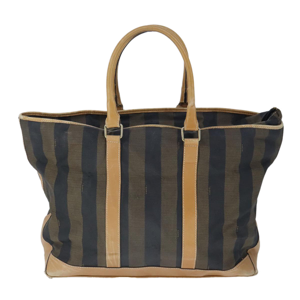 FENDI Pecan Canvas Boston Bag Coated Canvas Khaki Brown ti2355