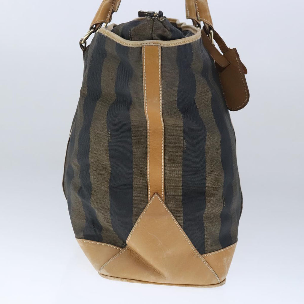 FENDI Pecan Canvas Boston Bag Coated Canvas Khaki Brown ti2355