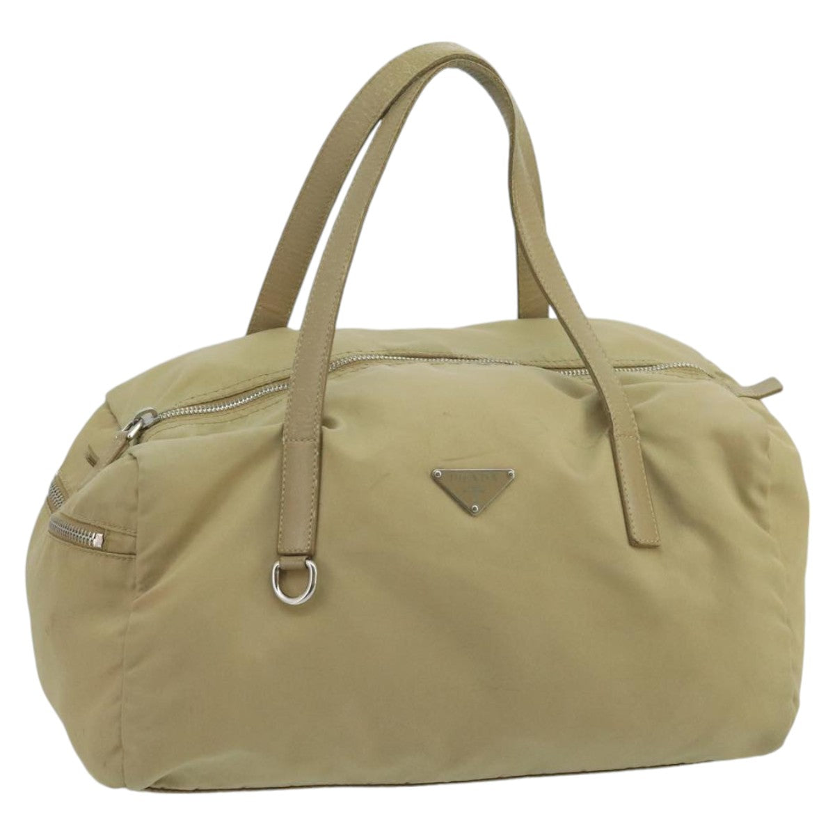 PRADA Hand Bag Nylon Beige ti2440