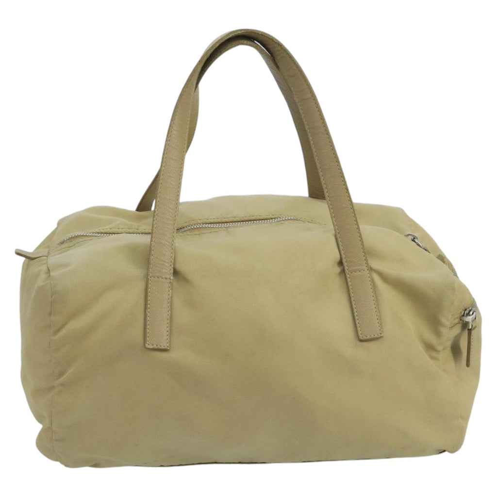 PRADA Hand Bag Nylon Beige ti2440