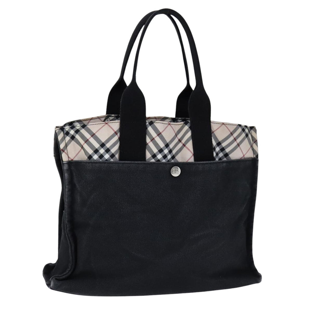 BURBERRY Blue Label Nova Check Tote Bag Canvas Black Beige ti2485