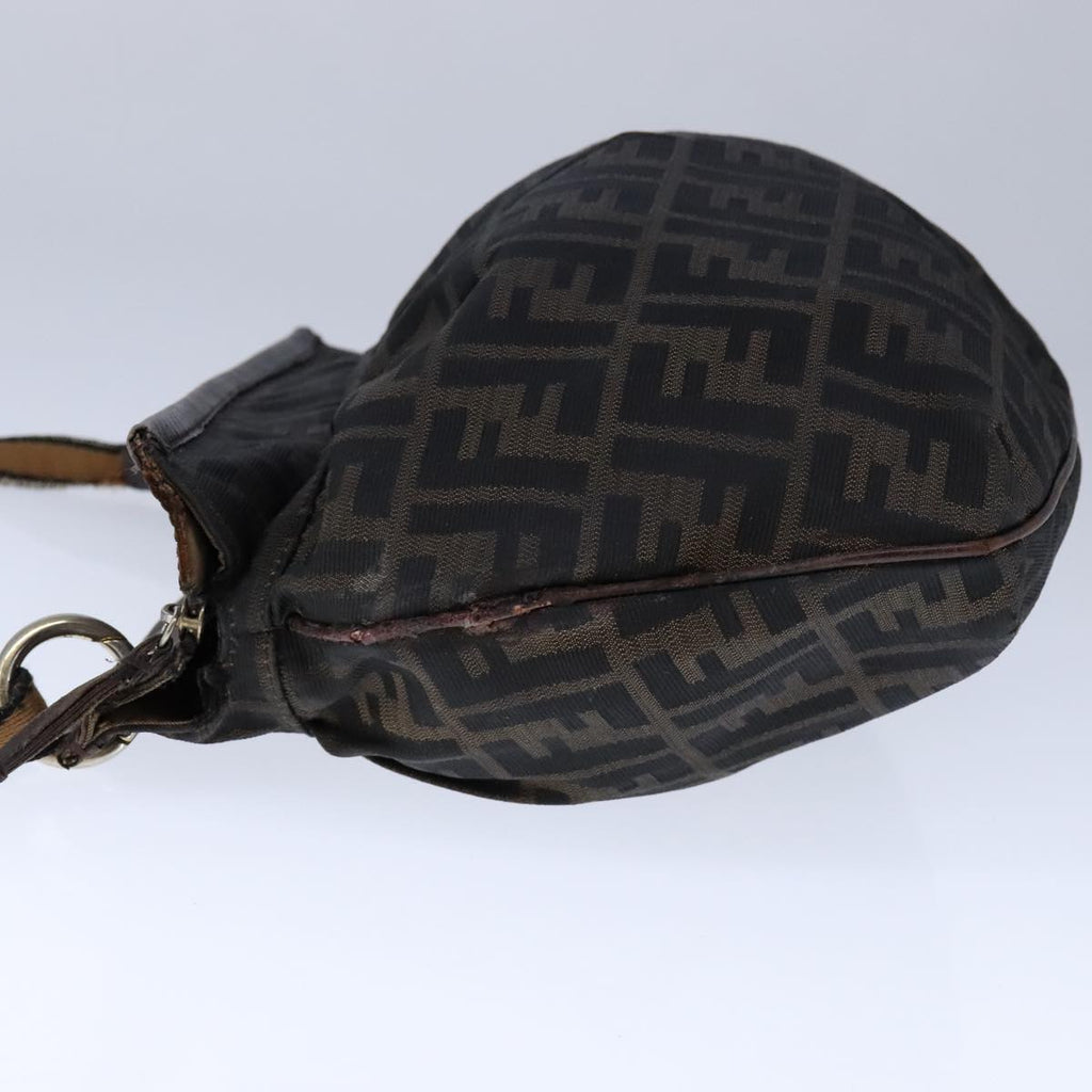 FENDI Zucca Canvas Shoulder Bag Brown Black ti2513