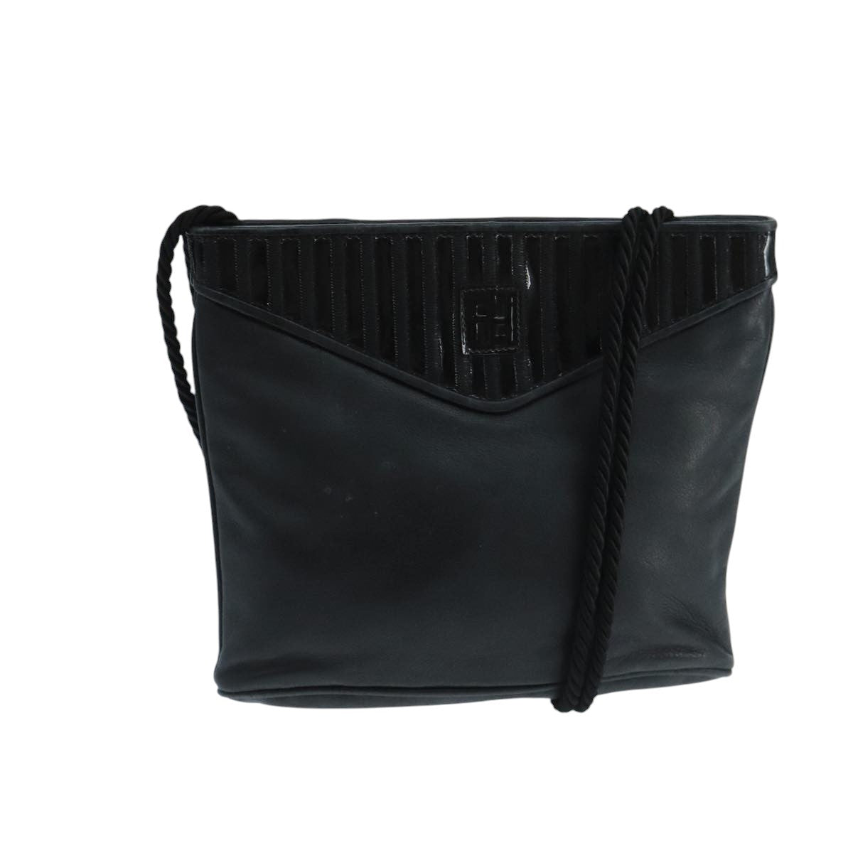 FENDI Shoulder Bag Leather Black ti2515