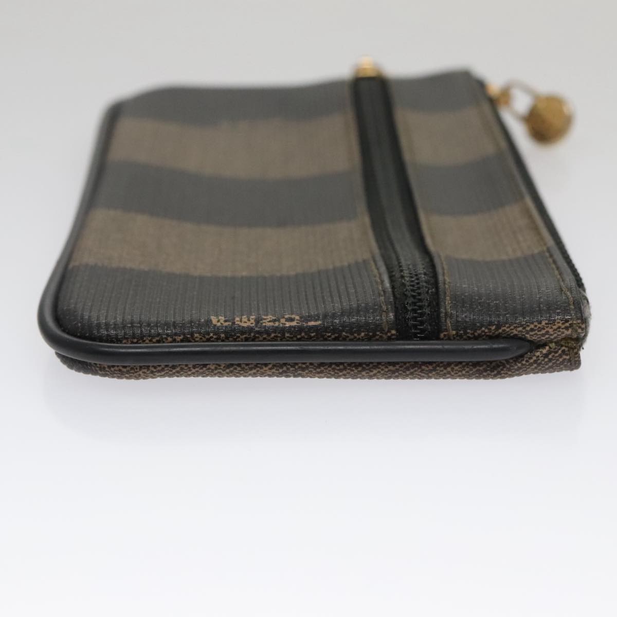 FENDI Pecan Canvas Pouch PVC Black Brown Gold ti2537
