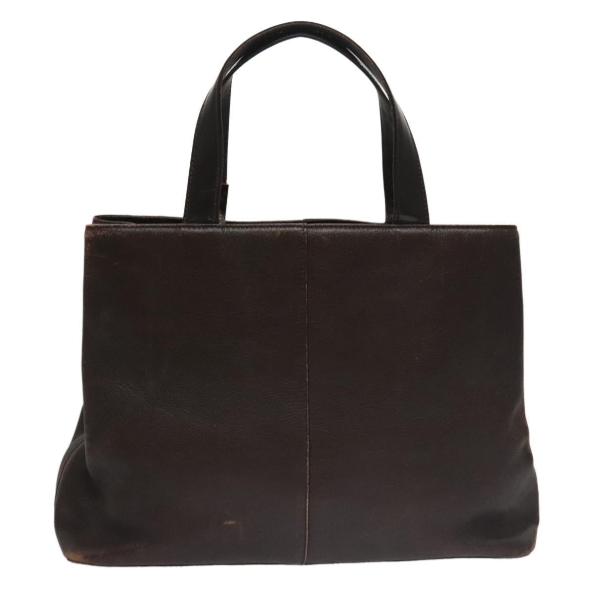 BURBERRY Hand Bag Leather Brown Gold ti2571