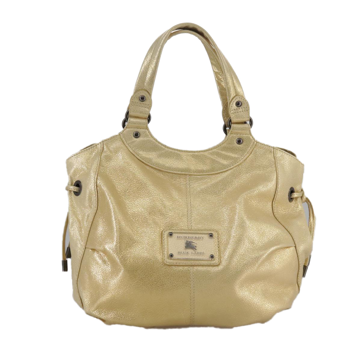 BURBERRY Hand Bag Leather Gold ti2578