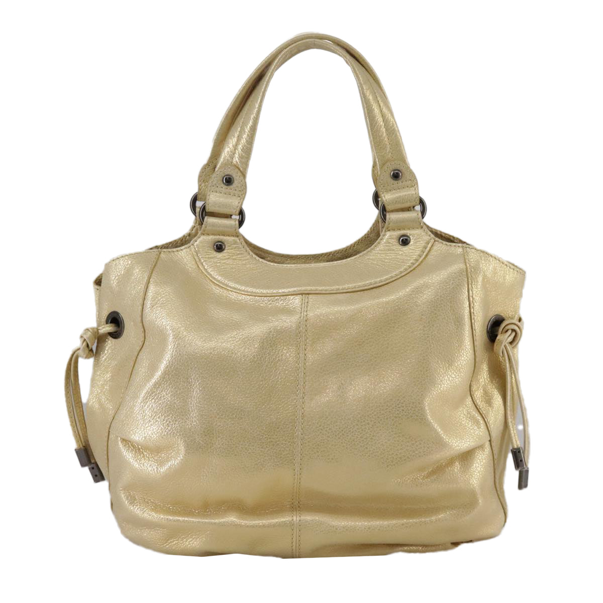 BURBERRY Hand Bag Leather Gold ti2578