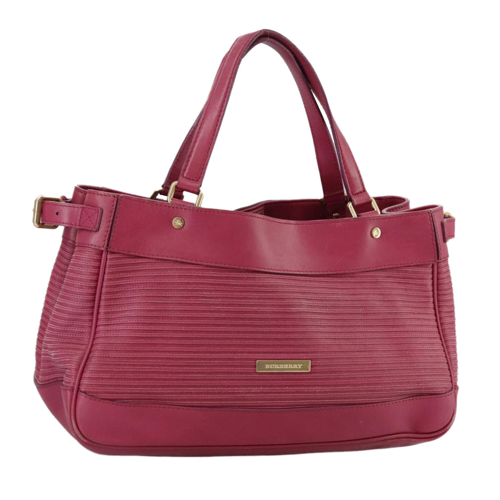 BURBERRY Blue Label Hand Bag Leather Pink Gold ti2580