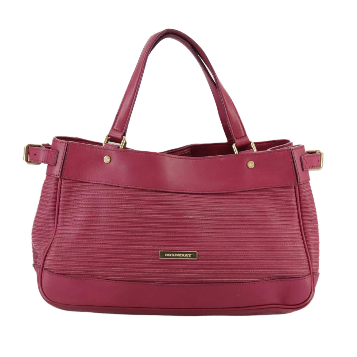 BURBERRY Blue Label Hand Bag Leather Pink Gold ti2580