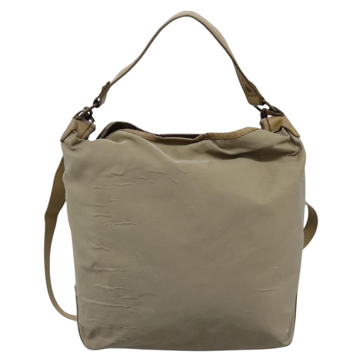 BURBERRY Blue Label Shoulder Bag Nylon 2way Beige ti2857