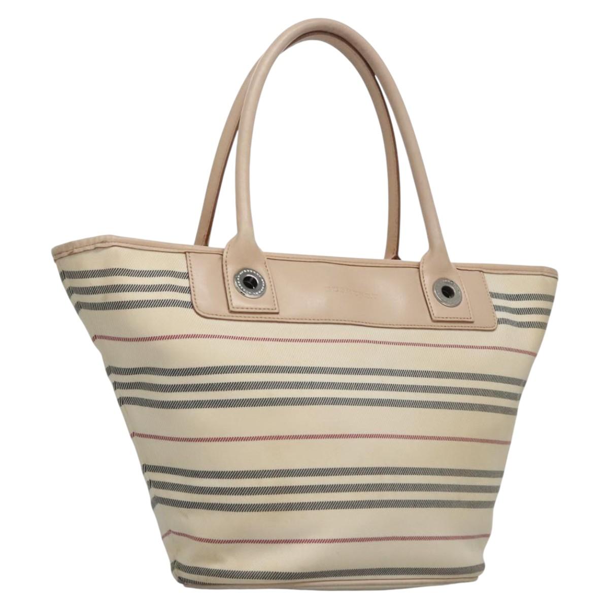 BURBERRY Hand Bag Canvas Beige ti2859