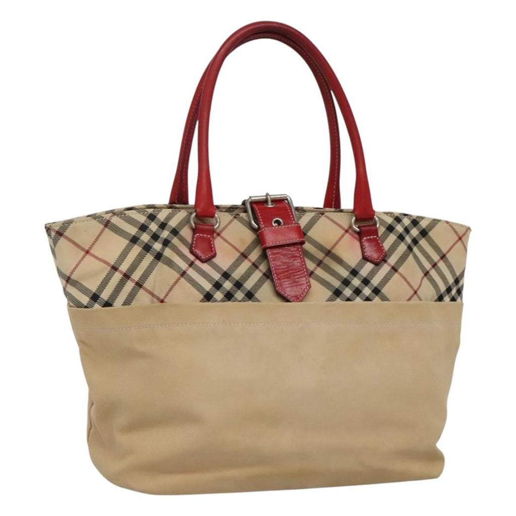 BURBERRY Blue Label Nova Check Tote Bag Canvas Beige ti2867