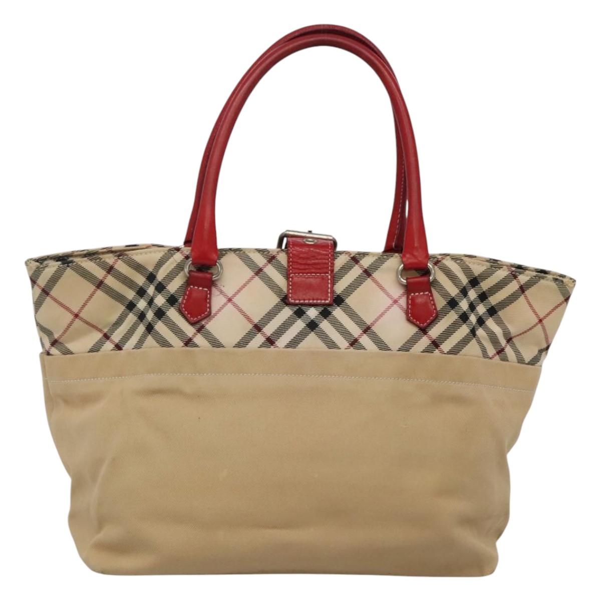 BURBERRY Blue Label Nova Check Tote Bag Canvas Beige ti2867