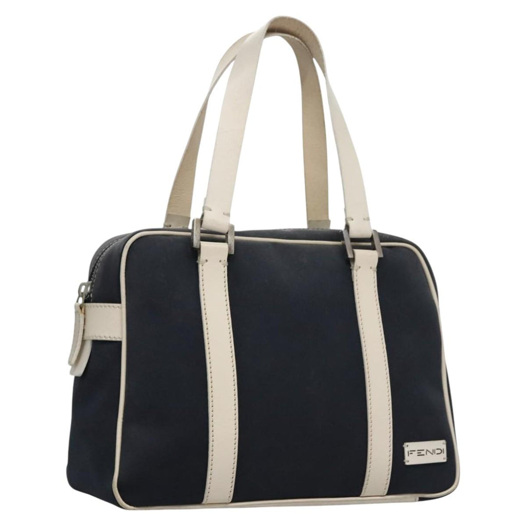 FENDI Hand Bag Canvas Navy ti2885