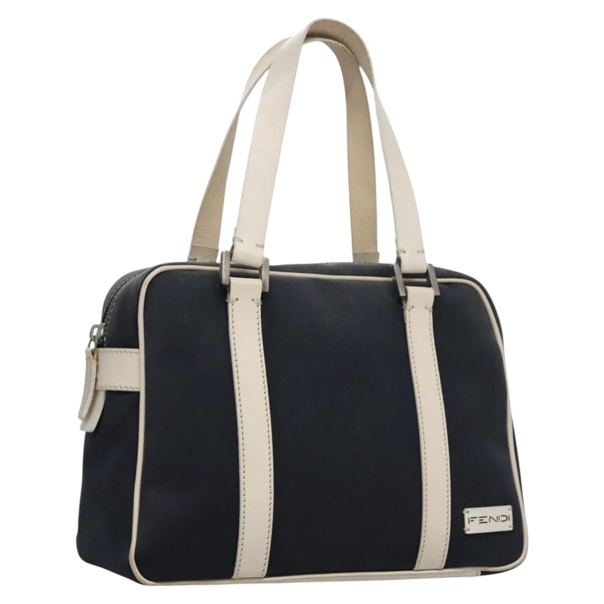 FENDI Hand Bag Canvas Navy ti2885