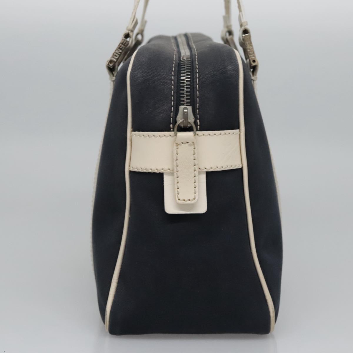 FENDI Hand Bag Canvas Navy ti2885