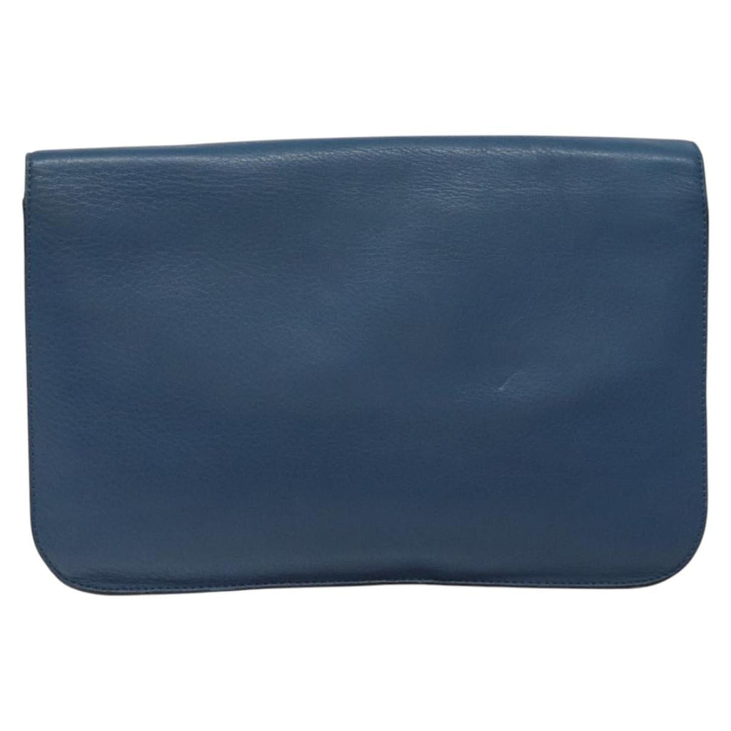 FENDI Clutch Bag Leather Blue ti2970