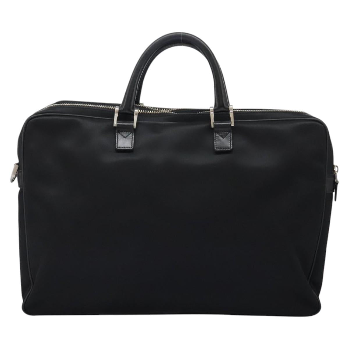 BURBERRY Business Bag Nylon Black Silver ti2998