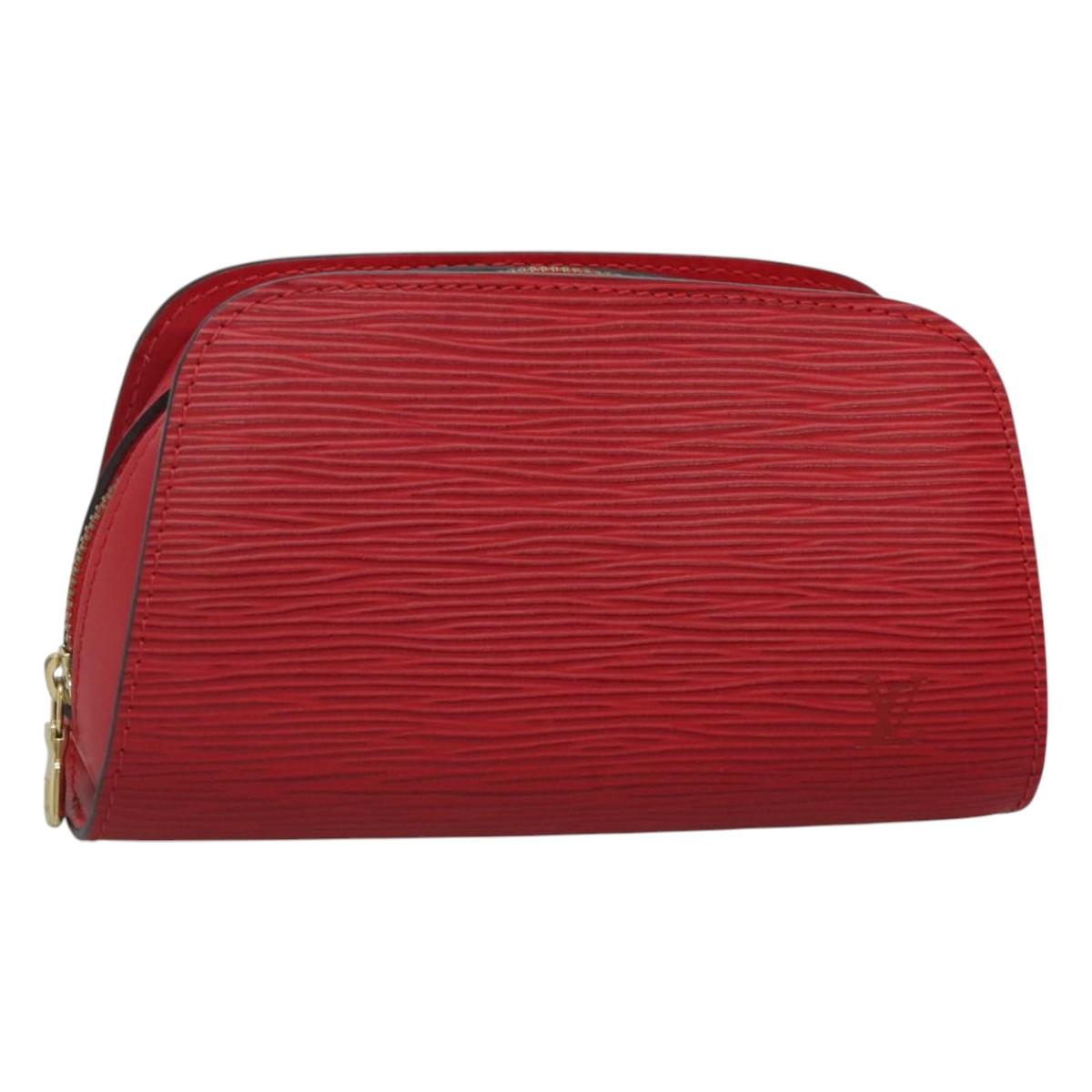 LOUIS VUITTON Epi Dauphine PM Pouch Castilian Red M48447 LV ti3059